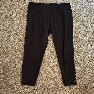 Black Leggings with ankle slits - size XXL